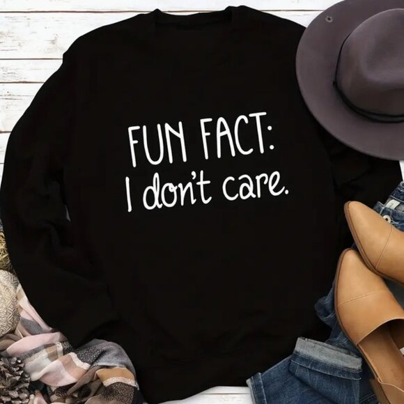 Sweaters - Large - Letter Print Pullover Sweatshirt